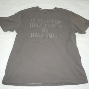 Half Empty or Full GAP T-Shirt Graphic Tee Glitter